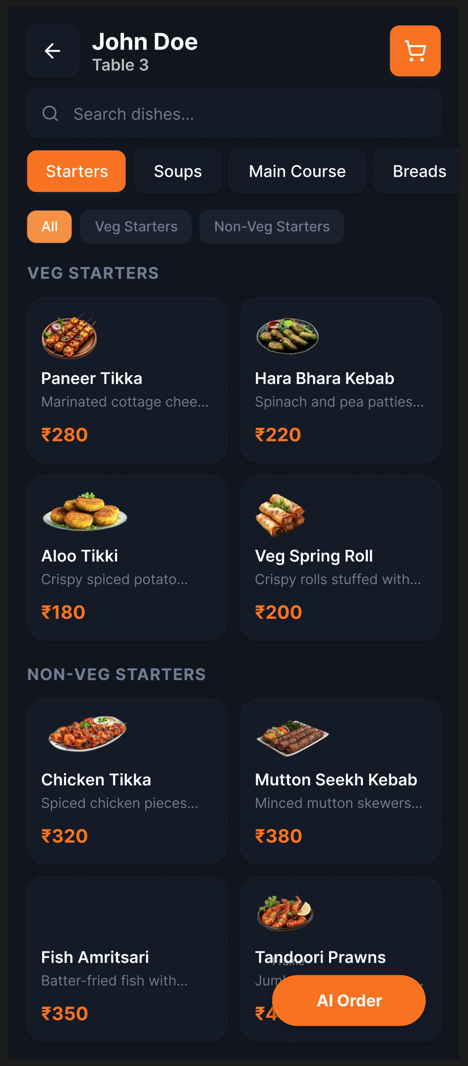 Full Course Menu